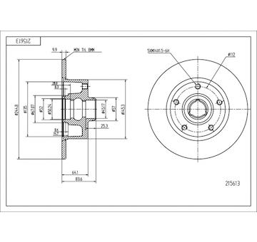 Brzdový kotouč HART 215 613