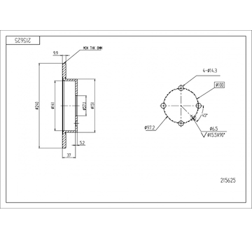 Brzdový kotouč HART 215 625