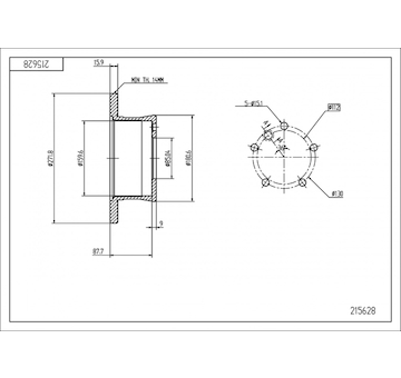 Brzdový kotouč HART 215 628