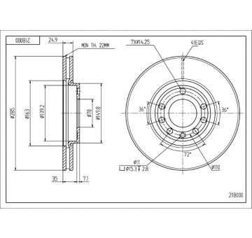 Brzdový kotouč HART 218 000