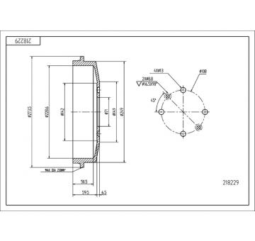Brzdový buben HART 218 229
