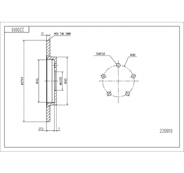 Brzdový kotouč HART 220 810