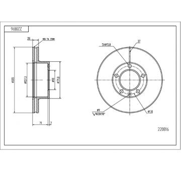 Brzdový kotouč HART 220 816