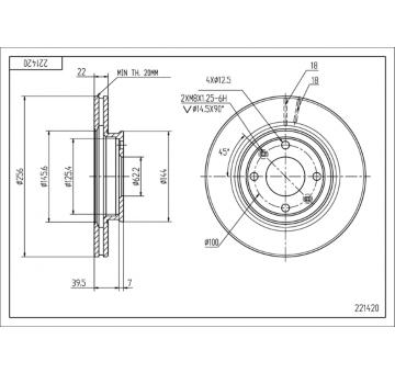 Brzdový kotouč HART 221 420