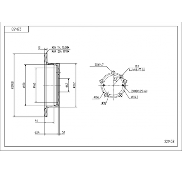Brzdový kotouč HART 221 453