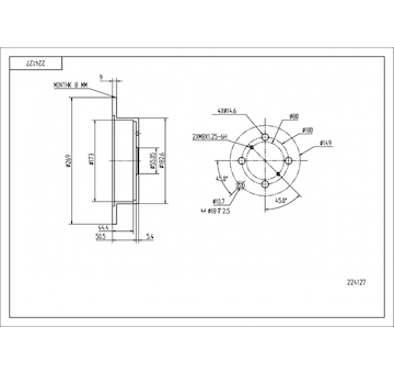 Brzdový kotouč HART 224 127