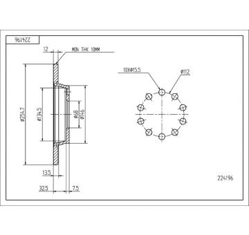 Brzdový kotouč HART 224 196