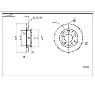 Brzdový kotouč HART 224 922
