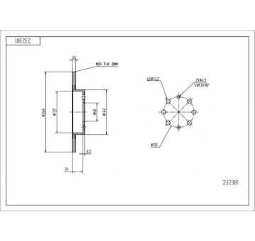 Brzdový kotouč HART 232 381