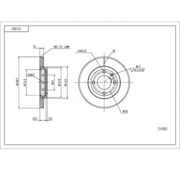 Brzdový kotouč HART 241 082