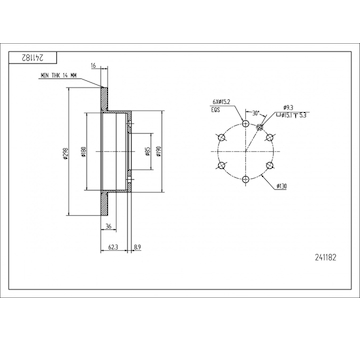 Brzdový kotouč HART 241 182