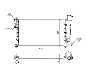 Chladič, chlazení motoru HART 600 489