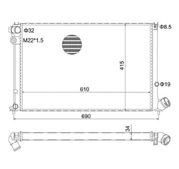 Chladič, chlazení motoru HART 603 215