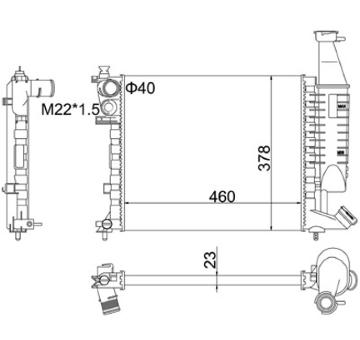 Chladič, chlazení motoru HART 605 915