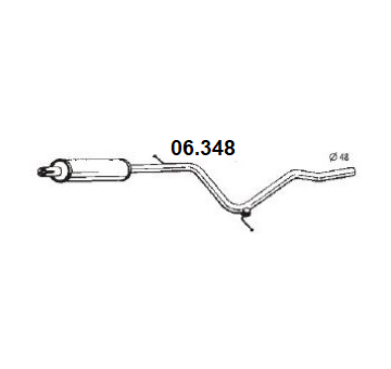 Stredný tlmič výfuku NOVAK 06.348