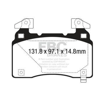 Sada brzdových destiček, kotoučová brzda EBC Brakes DP43028R