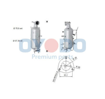 Filtr pevnych castic, vyfukovy system Oyodo 20N0154-OYO