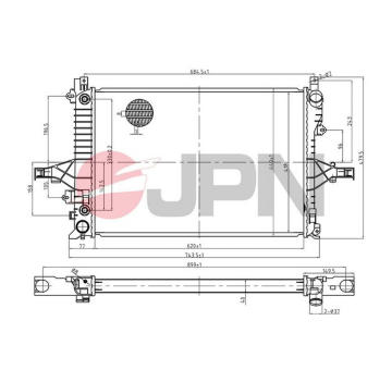 Chladič, chlazení motoru JPN 60C9072-JPN