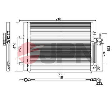 Kondenzátor klimatizácie JPN 60C9096-JPN