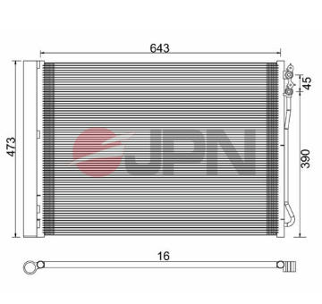Kondenzátor, klimatizace JPN 60C9085-JPN