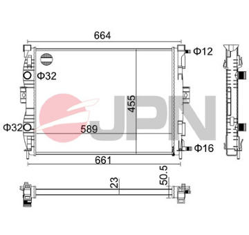 Chladič motora JPN 60C9045-JPN