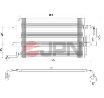 Kondenzátor klimatizácie JPN 60C9136-JPN