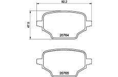 Sada brzdových destiček, kotoučová brzda HELLA 8DB 355 039-911