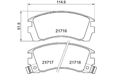 Sada brzdových destiček, kotoučová brzda HELLA 8DB 355 016-551