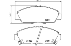 Sada brzdových destiček, kotoučová brzda HELLA 8DB 355 016-631