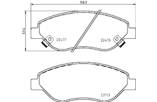 Sada brzdových destiček, kotoučová brzda HELLA 8DB 355 025-631