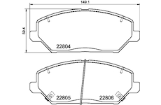 Sada brzdových destiček, kotoučová brzda HELLA 8DB 355 037-881