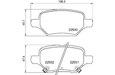 Sada brzdových destiček, kotoučová brzda HELLA 8DB 355 040-181