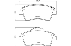 Sada brzdových destiček, kotoučová brzda HELLA 8DB 355 040-351