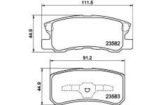 Sada brzdových destiček, kotoučová brzda HELLA 8DB 355 009-691