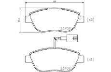 Sada brzdových destiček, kotoučová brzda HELLA 8DB 355 018-831