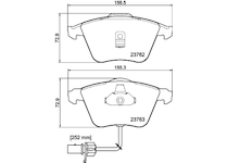 Sada brzdových destiček, kotoučová brzda HELLA 8DB 355 009-141