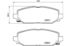 Sada brzdových destiček, kotoučová brzda HELLA 8DB 355 040-021