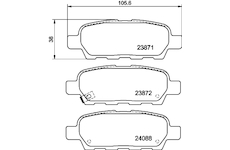 Sada brzdových destiček, kotoučová brzda HELLA 8DB 355 010-241