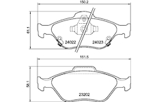 Sada brzdových destiček, kotoučová brzda HELLA 8DB 355 006-721