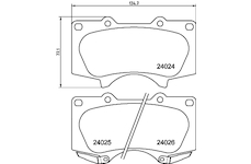 Sada brzdových destiček, kotoučová brzda HELLA 8DB 355 010-491