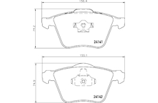 Sada brzdových destiček, kotoučová brzda HELLA 8DB 355 011-721