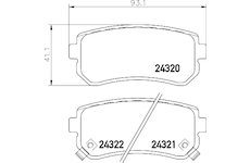 Sada brzdových destiček, kotoučová brzda HELLA 8DB 355 006-961