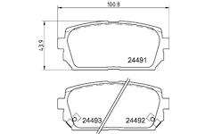 Sada brzdových destiček, kotoučová brzda HELLA 8DB 355 012-971