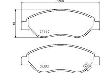 Sada brzdových destiček, kotoučová brzda HELLA 8DB 355 013-401