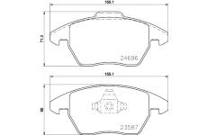 Sada brzdových destiček, kotoučová brzda HELLA 8DB 355 023-151