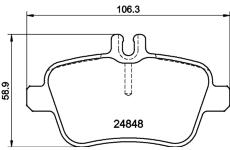 Sada brzdových destiček, kotoučová brzda HELLA 8DB 355 032-061