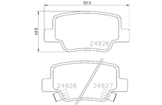 Sada brzdových destiček, kotoučová brzda HELLA 8DB 355 014-891