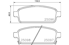 Sada brzdových destiček, kotoučová brzda HELLA 8DB 355 015-221