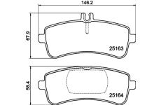 Sada brzdových destiček, kotoučová brzda HELLA 8DB 355 025-241