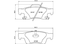 Sada brzdových destiček, kotoučová brzda HELLA 8DB 355 040-031